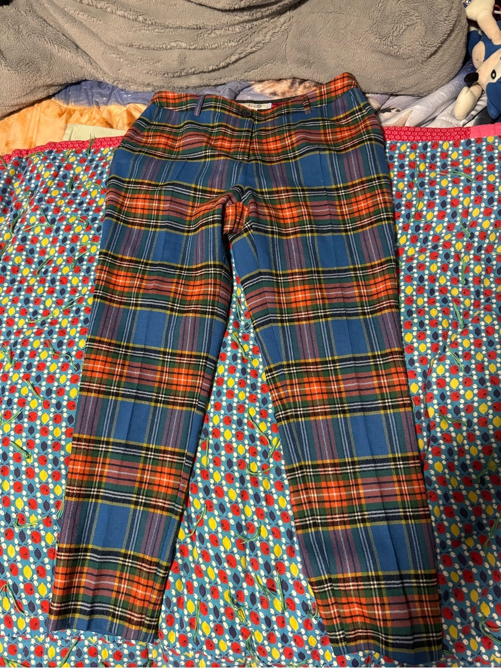 Boden Wool Bistro Crop Trousers Plaid Tartan Check US 6R AMAZING ARCHIVAL PIECE